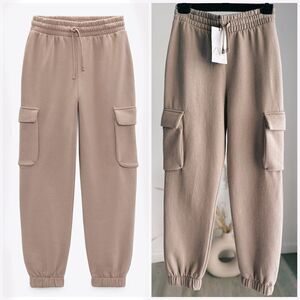Zara Cargo Plush Pants Pockets New